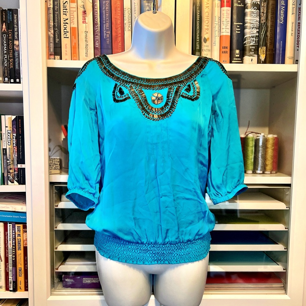 Turquoise Bebe Blouse